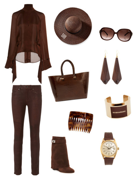 Emperador color outfit.