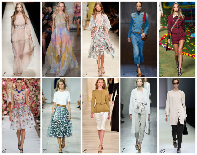Top ten delle sfilate di moda donna primavera estate.