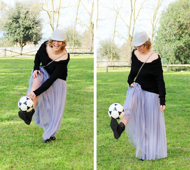 Come giocare a calcio con una gonna.