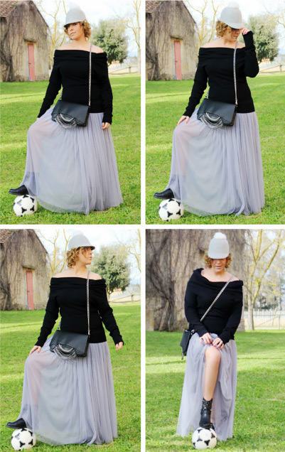 How to wear long tulle skirt.