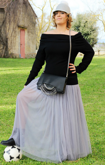 Outfit: come indossare una gonna lunga di tulle.