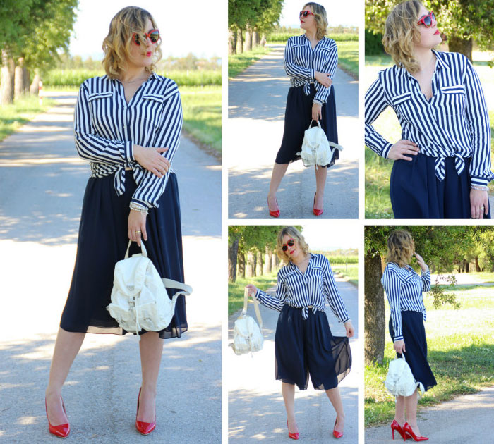 Outfit culotte pants.