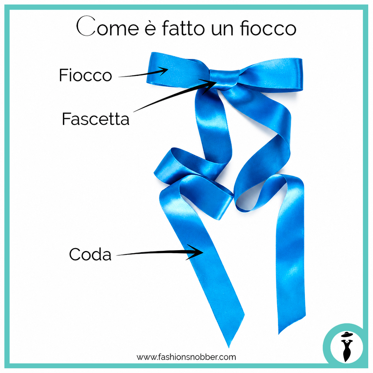 Infografica su come è fatto un fiocco.