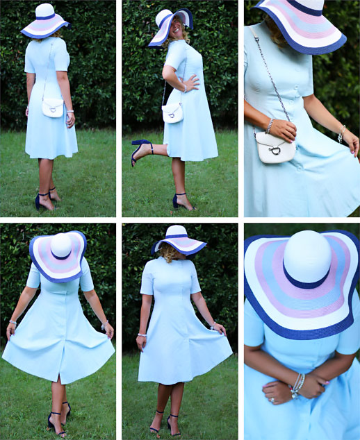 Summer light blue dress outfit.