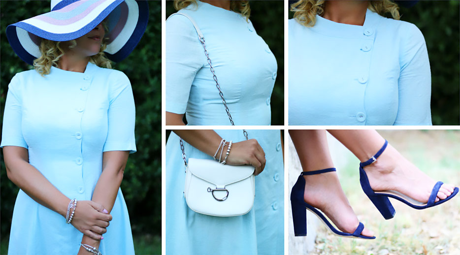 Bon ton outfit light blue dress.