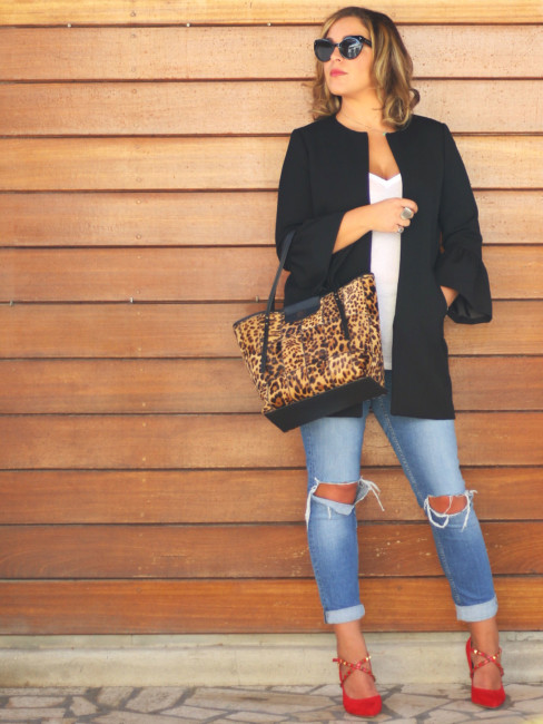 Look idea animalier bag.