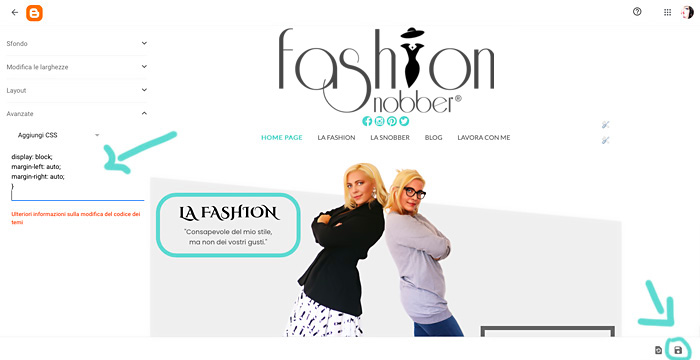 Come applicare le modifiche CSS su Blogger.
