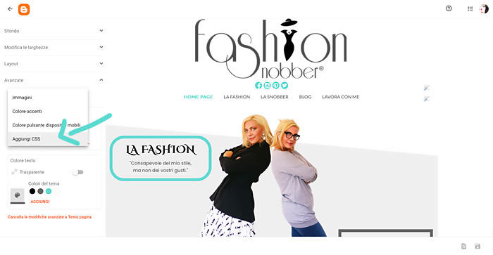 Come modificare codice CSS su Blogger.