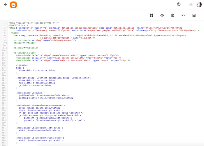 Come modificare codice HTML di Blogger.