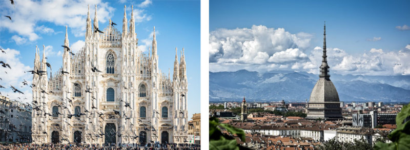 Milano e Torino a confronto.
