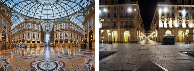Galleria Vittorio Emanuele II Milano VS Via Garibaldi Torino.