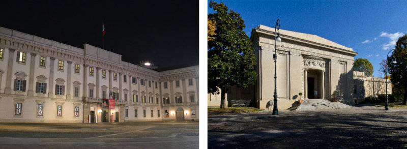 Palazzo Reale a Milano e Palazzina delle belle Arti di Torino come migliori sedi per mostre ed esposizioni.