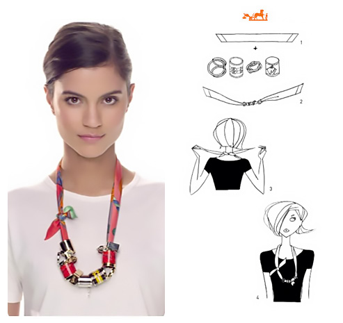 How to make a necklace with a scarf.