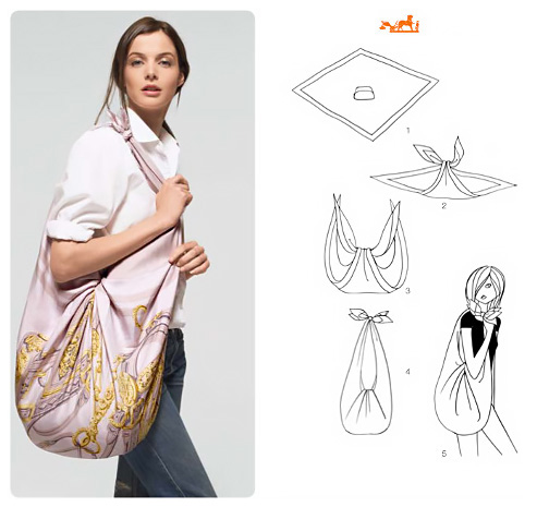 Come realizzare una maxi bag con un foulard grande.