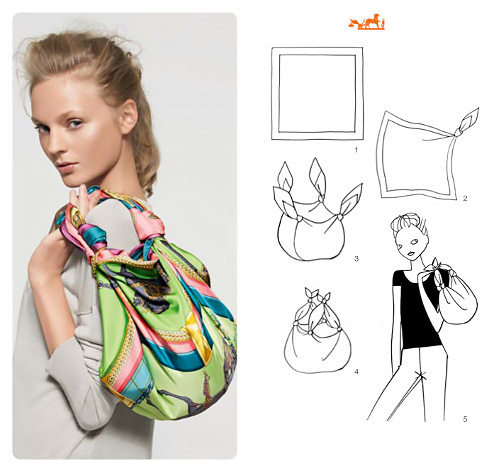 Come realizzare una mini bag con un foulard.