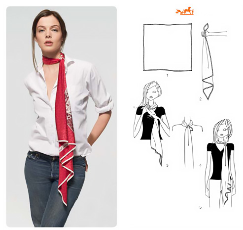 50+ tutorial su come indossare un foulard.