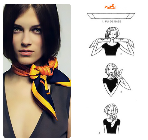 How to wear a neck bow scarf.