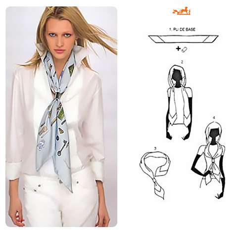 Complete guide hoe to wear Hermès foulard.