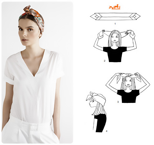 Come indossare un foulard in testa stile bandana.