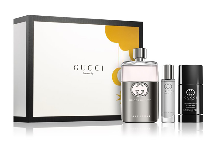 Regali di Natale beauty per lui: confezione regalo profumo Gucci.