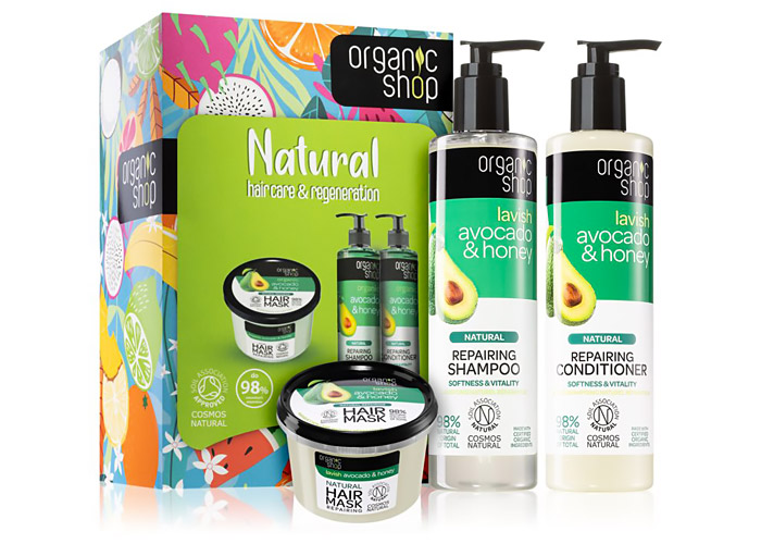 Confezione regalo Organic Shop natural hair care.