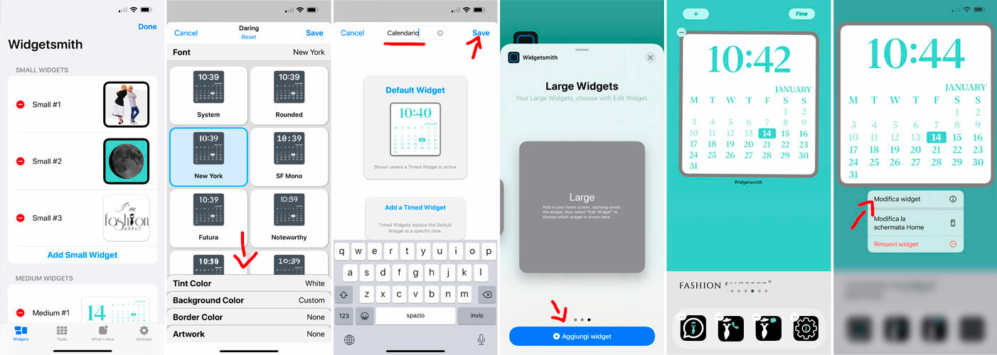 Come creare un widget personalizzato con Widgetsmith.