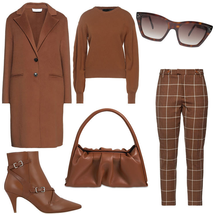 Outfit invernale casual chic marrone caffè al caramello.