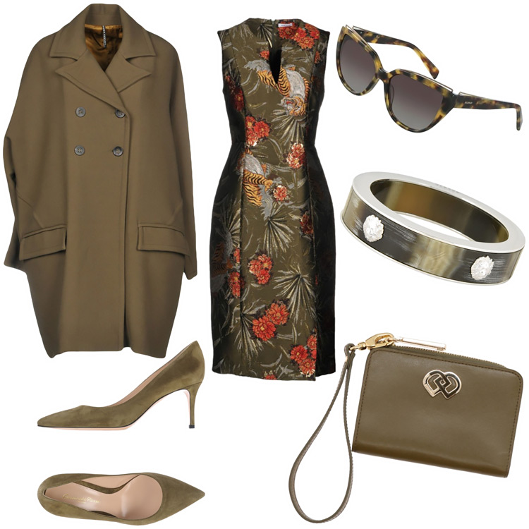 Outfit chic autunnale verde oliva.