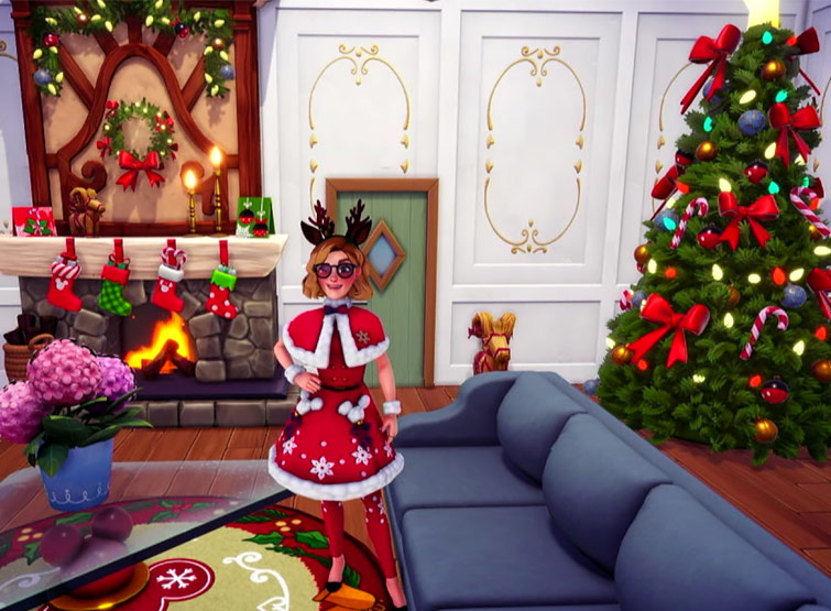 Evento di Natale nel videogioco Disney Dreamlight Valley.