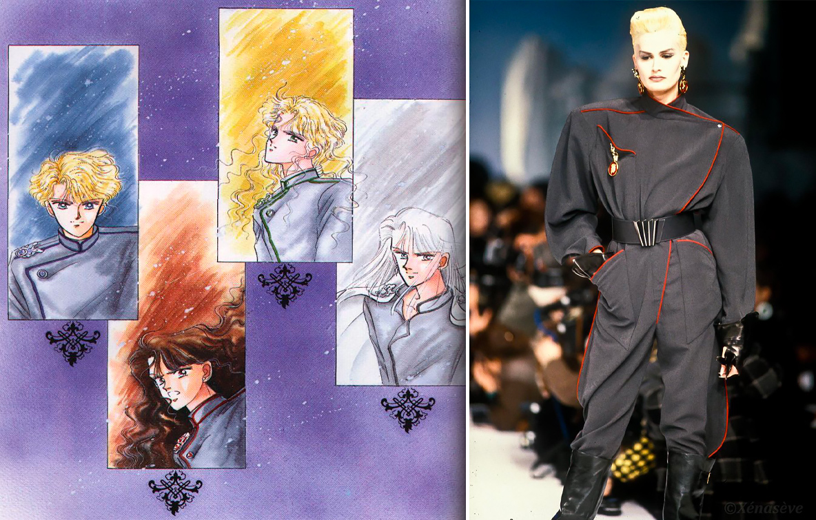 I personaggi del Dark Kingdom indossano completi Mugler autunno inverno 1986.