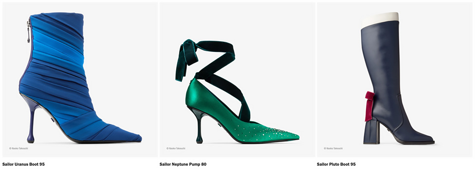 Scarpe Sailor Uranus, Sailor Neptune e Sailor Pluto.