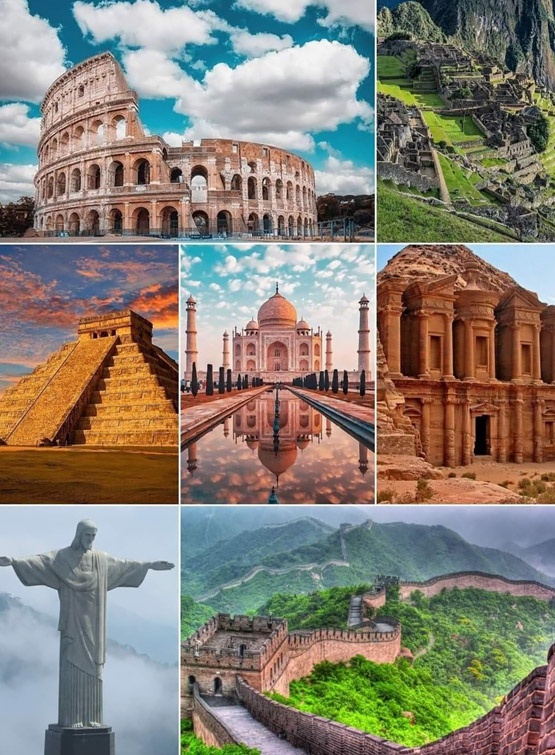 Scopri le 7 meraviglie del mondo antico e moderno.