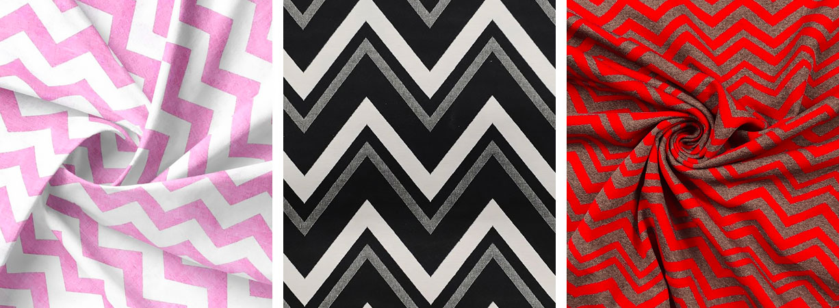 Fantasia di tessuti Chevron, o zig zag.