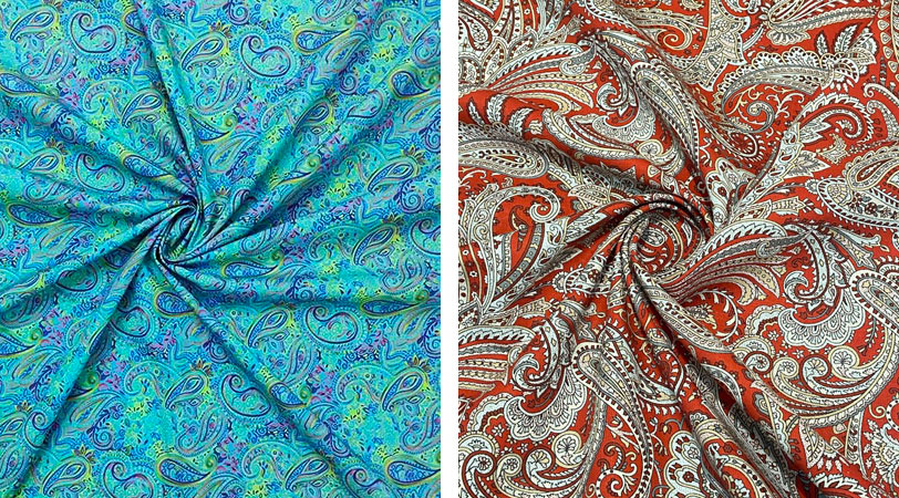 Tessuti a fantasia Paisley.