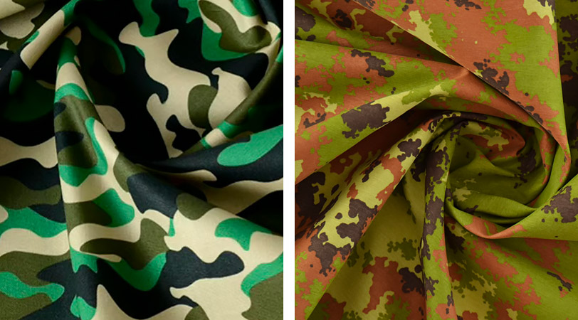 motivi tessuti camouflage.