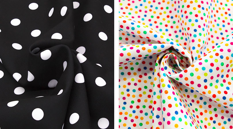 Tessuti a pois, o polka dots.
