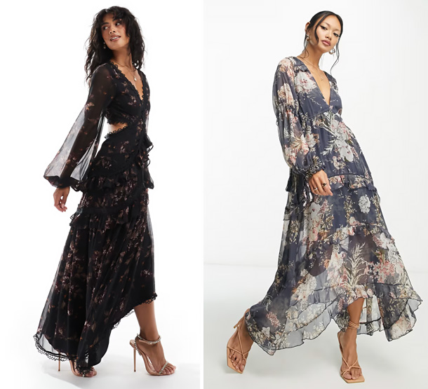 Wedding floral long dress.