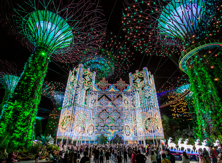Albero di Natale di Gardens by the Bay a Singapore.