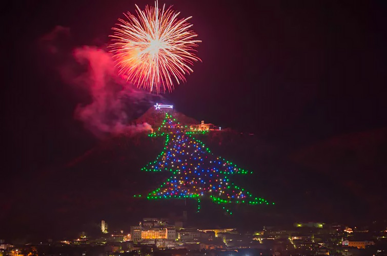 Albero di Natale di Gubbio in Umbria.