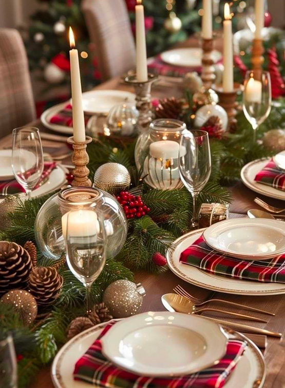 Come scegliere l'illuminazione per la tavola di Natale.