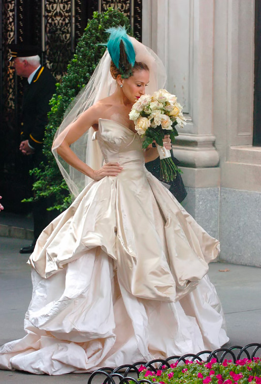 L'abito da sposa di Vivienne Westwood per Carrie Bradshaw in Sex and the City.