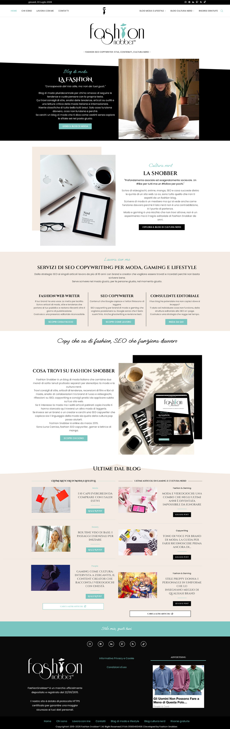 Ottimizzazione home page sito web.