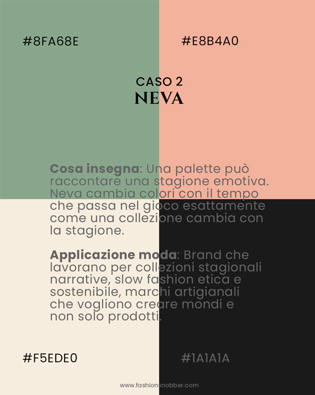 Neva: la palette colori che cambia con la narrazione.