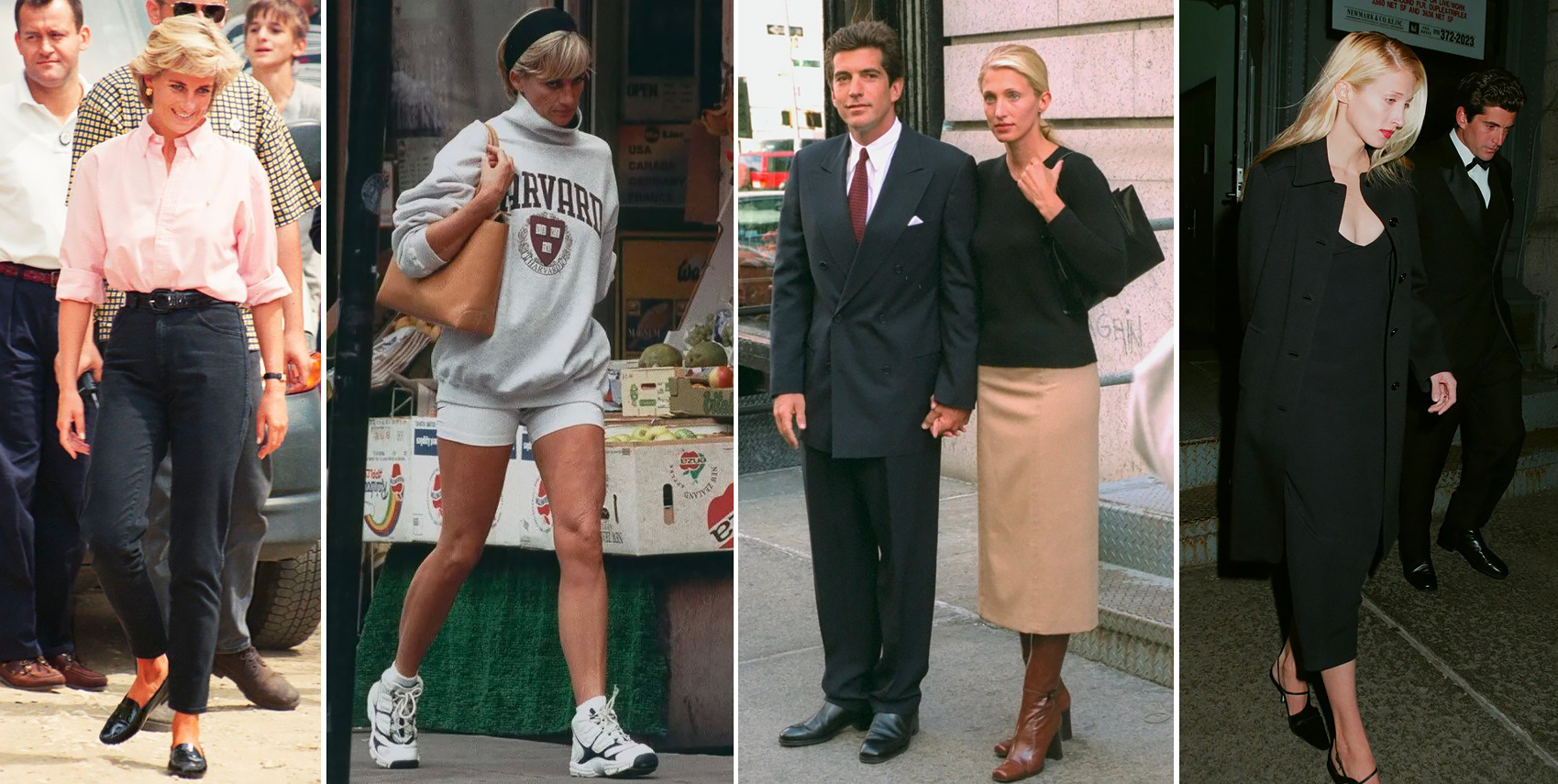 Lo stile preppy donna reale di Lady Diana e Carolyn Bessette-Kennedy.