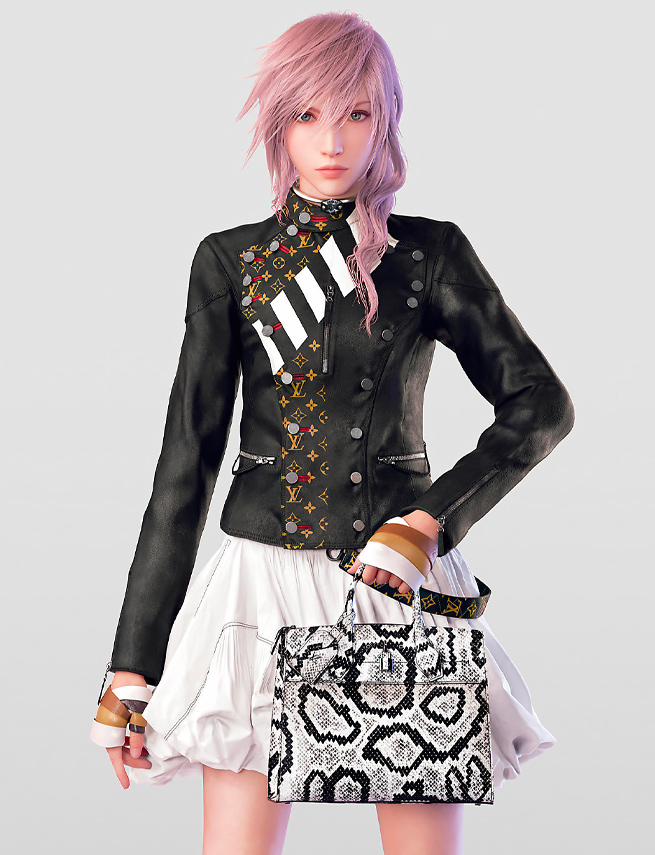 Lightning di Final Fantasy XIII modella per una stagione.