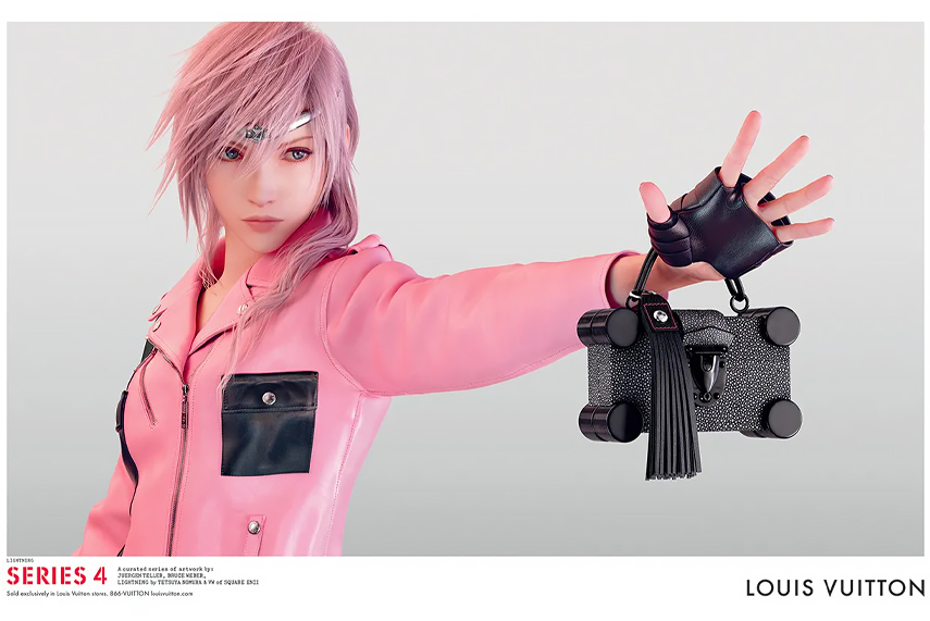 Lightning di Final Fantasy XIII come testimonial per Louis Vuitton.