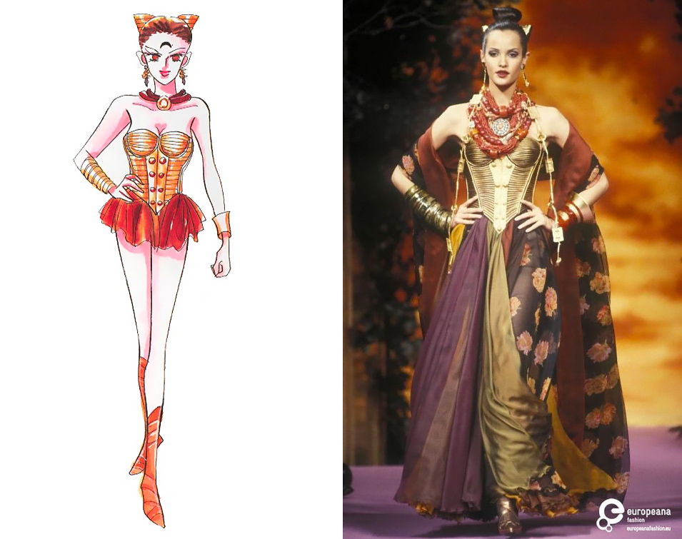 Il corsetto di Calaveras in Sailor Moon è ispirato da un'abito di Christian Lacroix della collezione autunno inverno 1992.