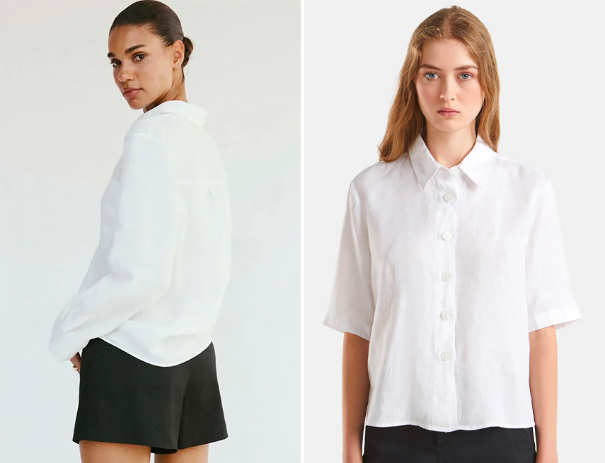 Camicia bianca in lino: il capo evergreen da comprare con i saldi estivi.