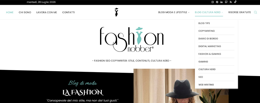 Sezione header di un sito web.